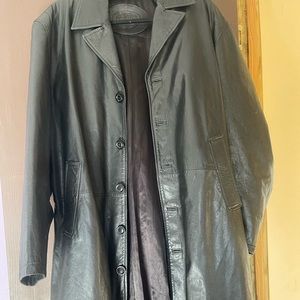 Good quality leather trench coat